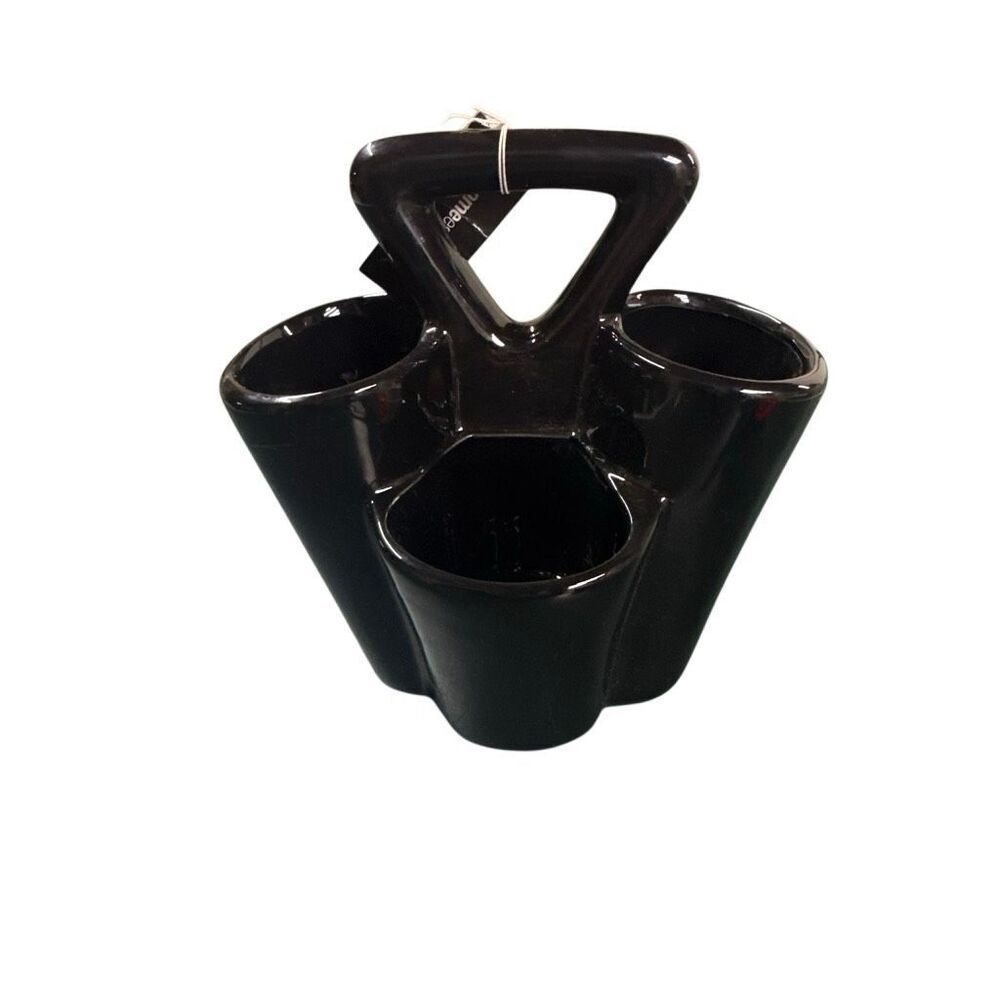 Home Essentials Black Ceramic 3D Holder Pen Art Brush Organizer with Anchor NWT